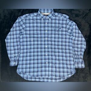Vineyard Vines Shirt Mens XL Blue Plaid Performance Harbor Vented Fishing
